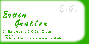 ervin groller business card