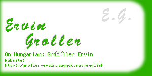 ervin groller business card